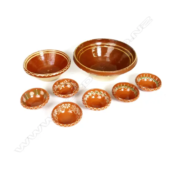 A collection of vintage French pottery bowls