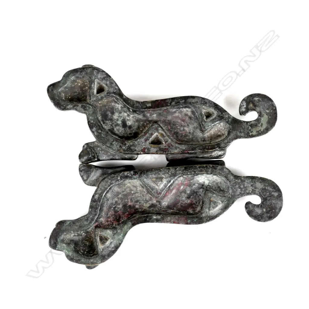 A pair of inlaid bronze tiger tallies Image 1++