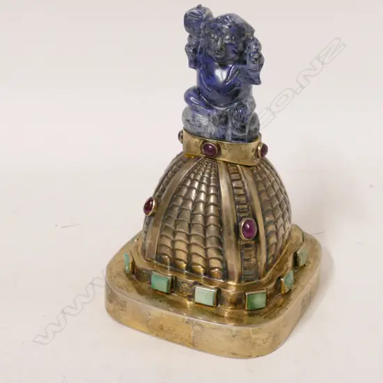 An old Sino-Tibetan metal stopper shaped scroll weight