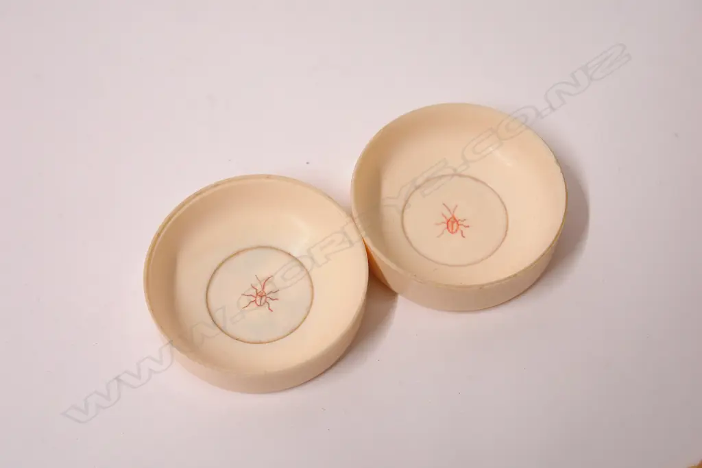 An old Chinese carved ivory circular lidded container Image 1++