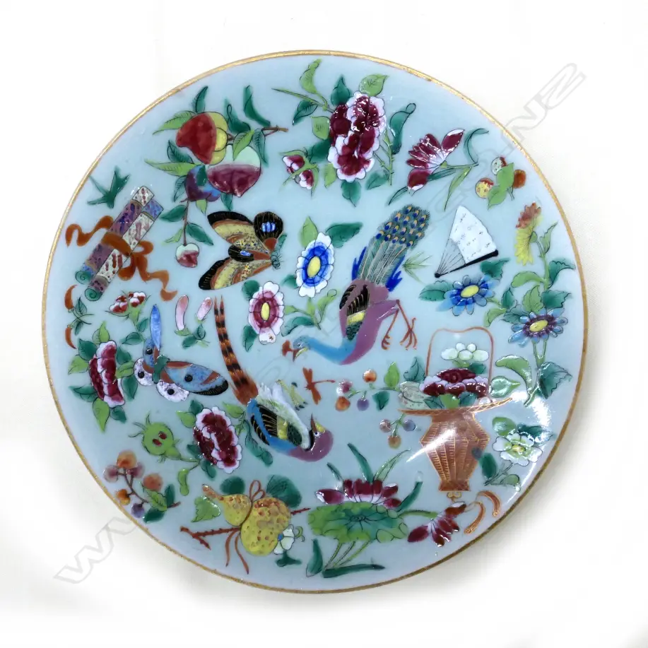 A Chinese pale celadon shallow dish Image 1++