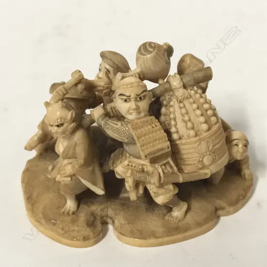 A fine Japanese Meiji period small okimono group