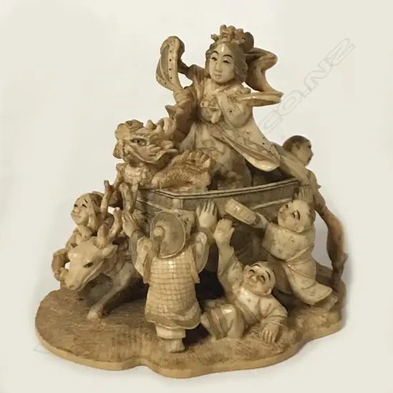 A fine Japanese Meiji period small okimono group