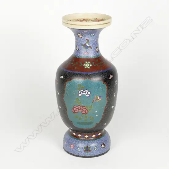 A Satsuma earthenware cloisonné vase