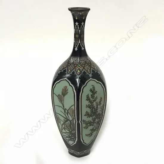 A fine old miniature cloisonné on silver vase