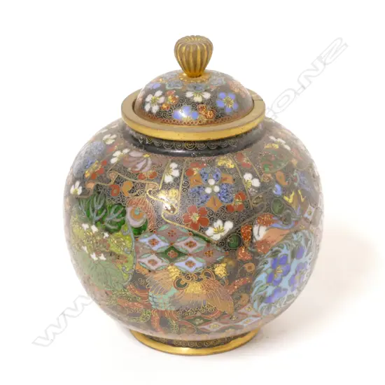A fine cloisonné jar and cover