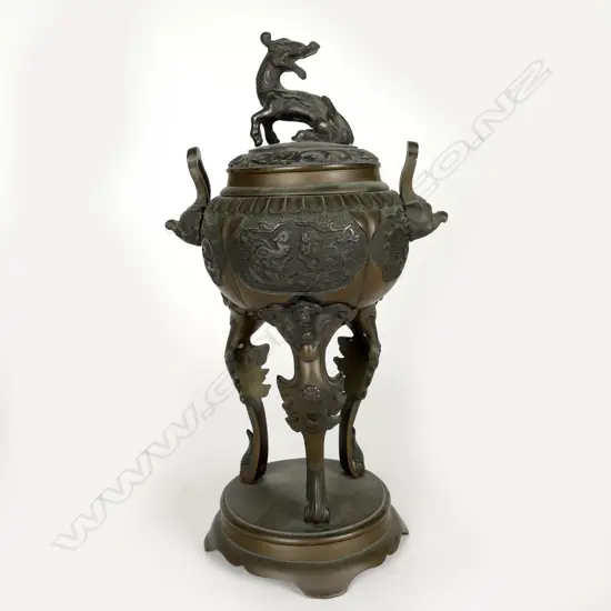 A Japanese bronze censer