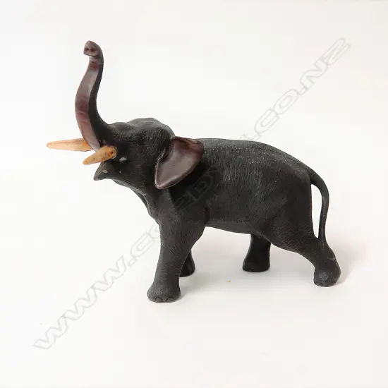 A Japanese Meiji period bronze standing elephant
