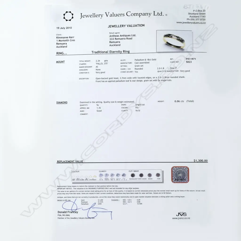 An 18ct. gold and diamond ring set Image 1++