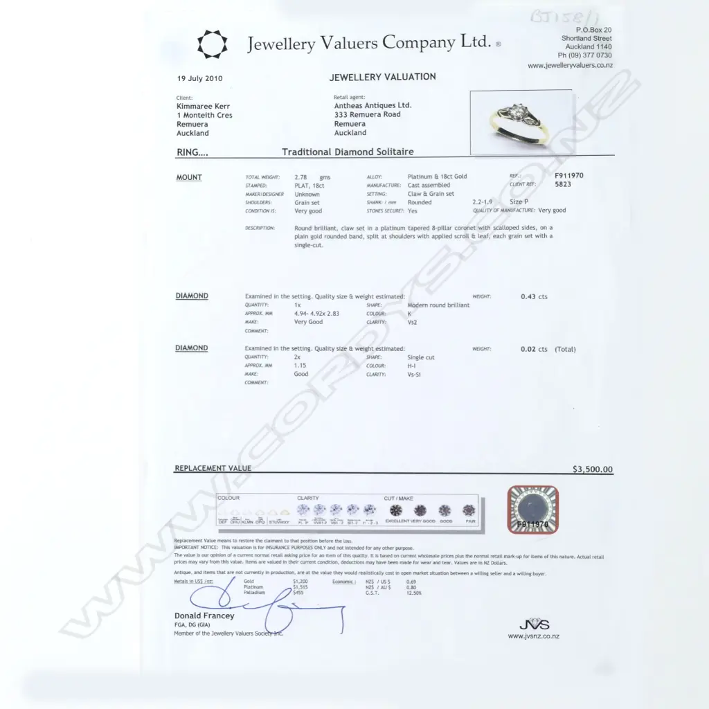 An 18ct. gold and diamond ring set Image 1++