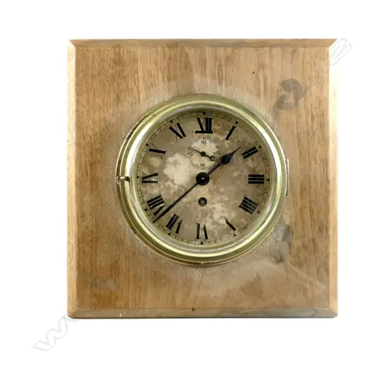 A brass cased ship's clock