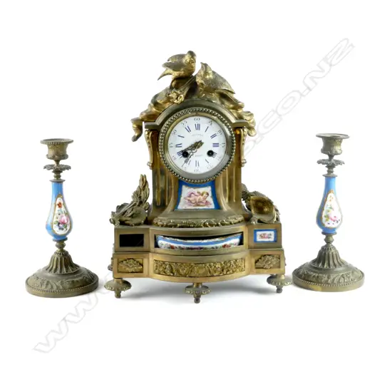 A French gilt bronze cased mantel clock
