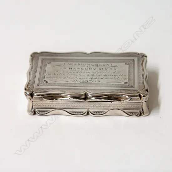 A Victorian silver presentation quality table snuff box