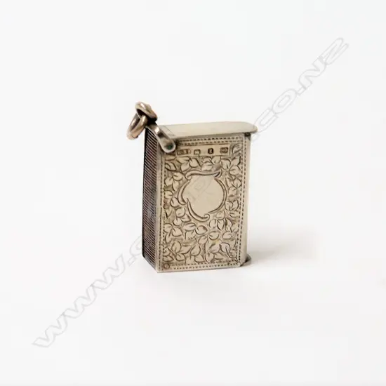 A late Victorian silver book form vesta