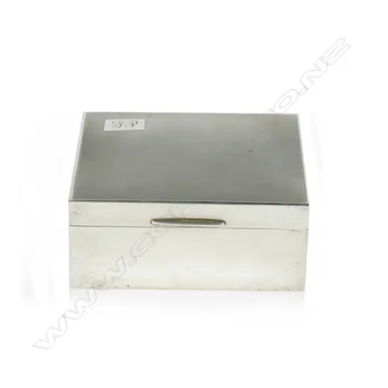 A silver cigarette box