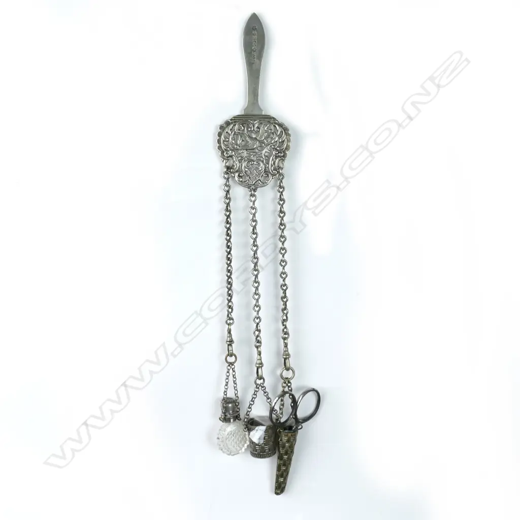 A French 19thC silver plate chatelaine Image 1++