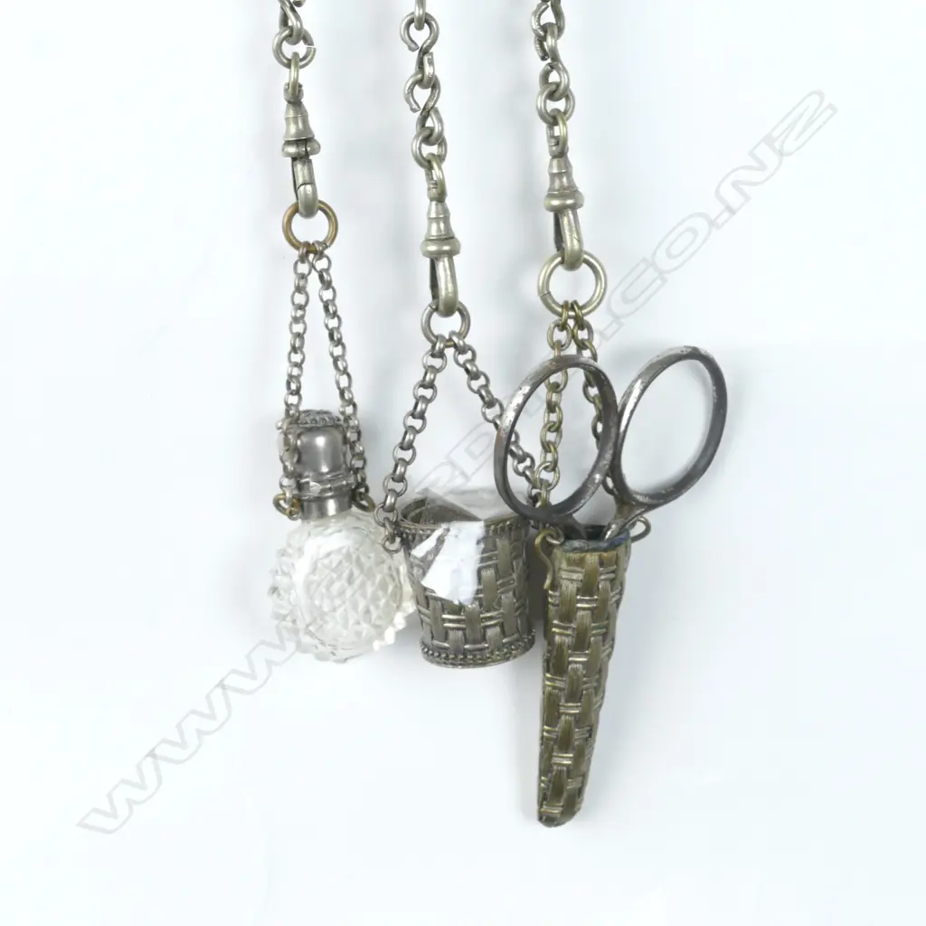 A French 19thC silver plate chatelaine Image 1++