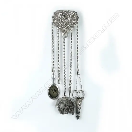 A Victorian sterling silver chatelaine