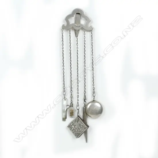 A late Victorian silver chatelaine