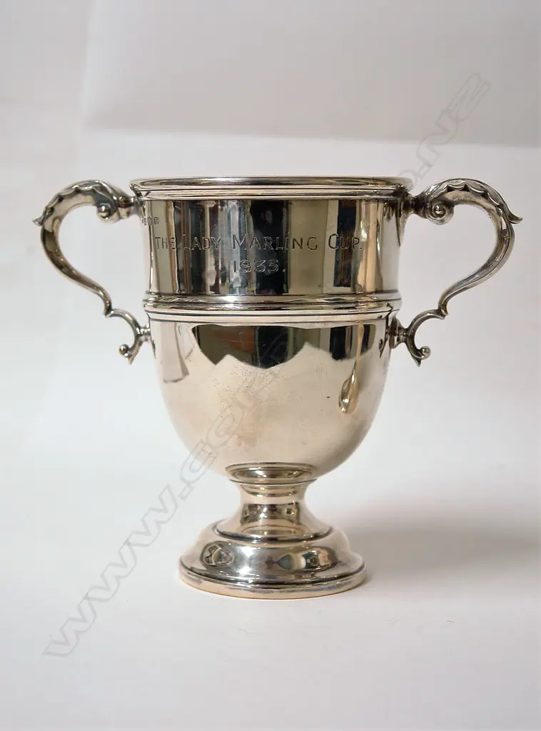 A 1930s classical silver two-handled trophy cup Image 1++