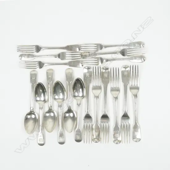Georgian fiddle pattern silver cutlery