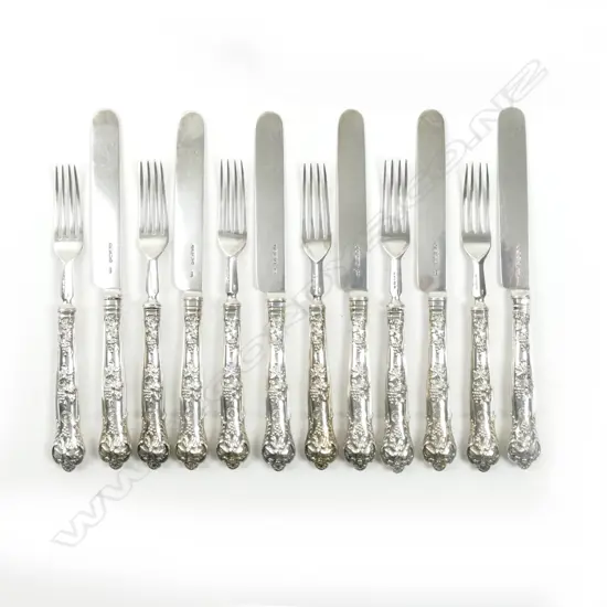 A matching set of six Victorian fruit knives and forks