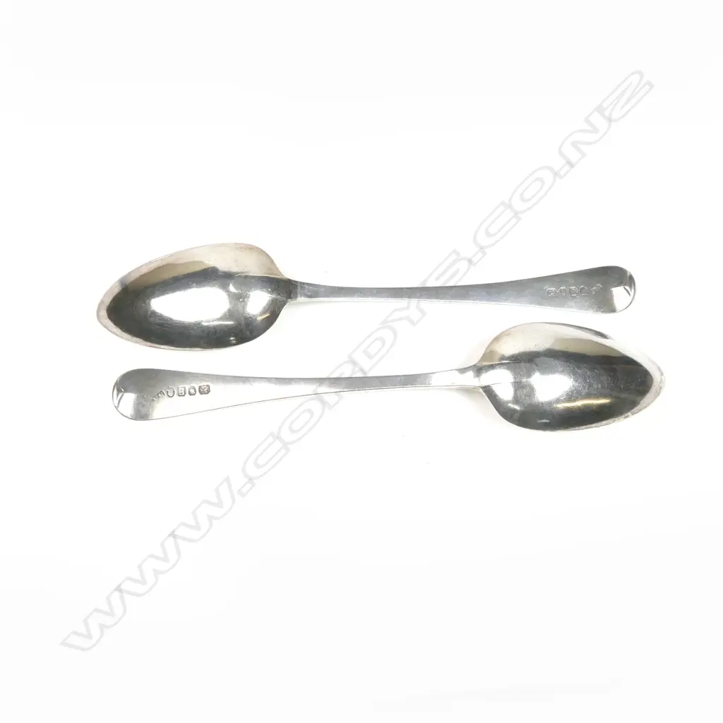 PAIR SILVER SERVING SPOONS - LONDON 1800 Image 1++