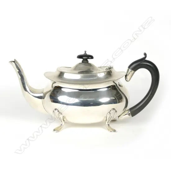 A silver teapot