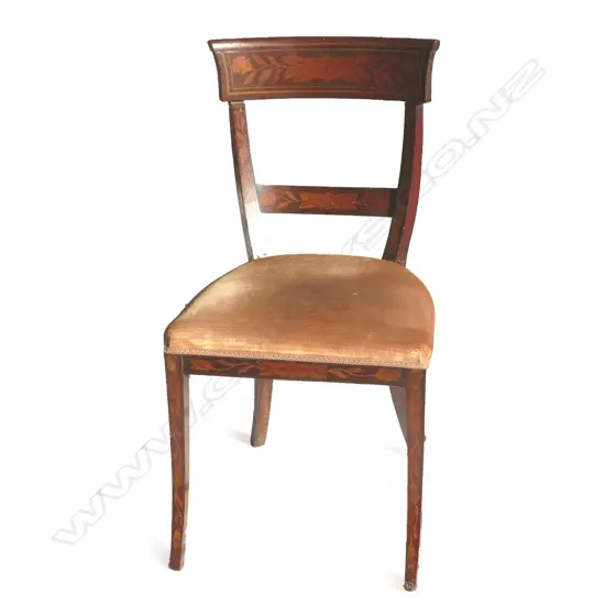 A pair of Regency inlaid fruitwood chairs