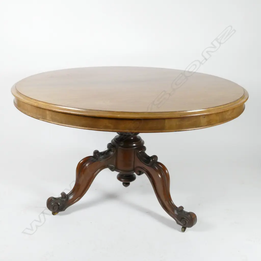 A 19thC mahogany circular centre table Image 1++