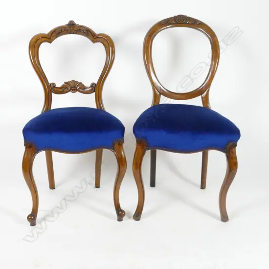 Two pairs of Victorian side chairs