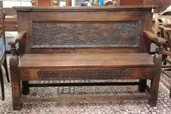 A 1920s oak settle Image 1++