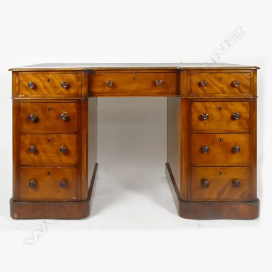 A Victorian twin pedestal desk