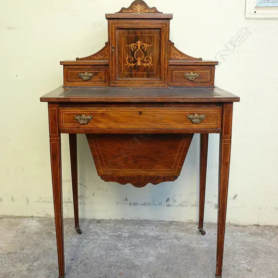 An Edwardian Sheraton Revival rosewood lady's escritoire