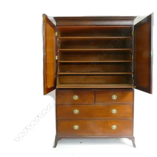 A George III mahogany linen press