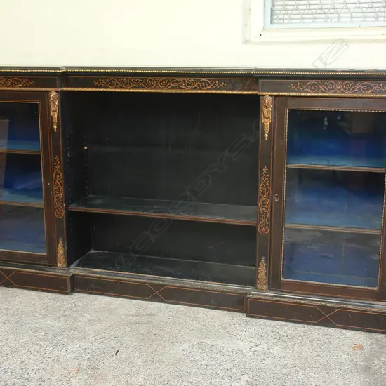 A Victorian ebonised display credenza