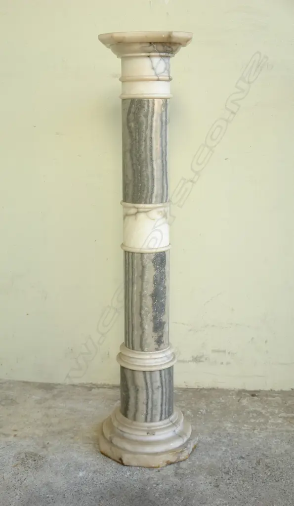 A late Victorian grey and pale alabaster torchiere Image 1++