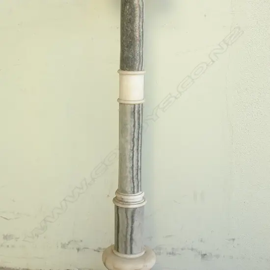 A late Victorian grey and pale alabaster torchiere