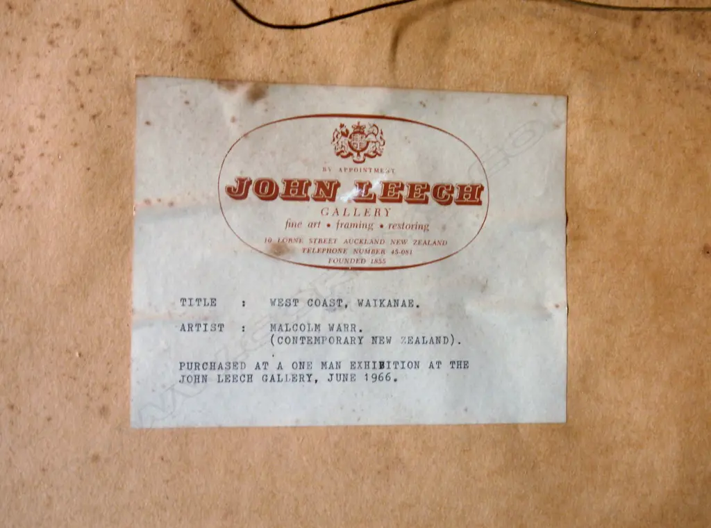 Malcolm Warr 'West Coast Waikanae" Image 1++