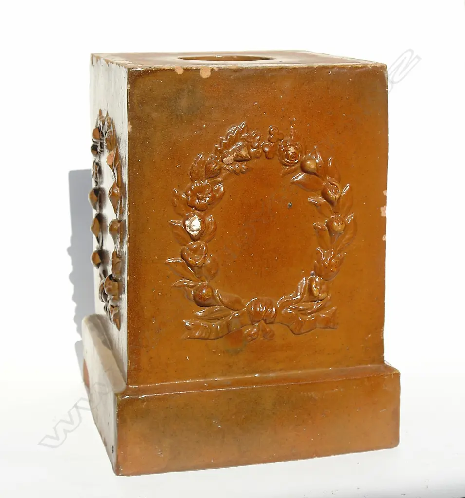 A Carder Bros. dark chocolate garden plinth stand Image 1++