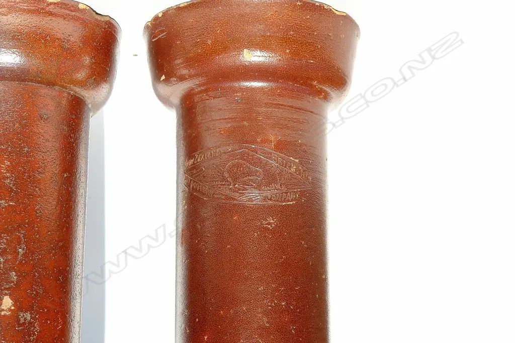 A N.Z. Brick Tile and Pottery Co. pipe section and another Image 1++