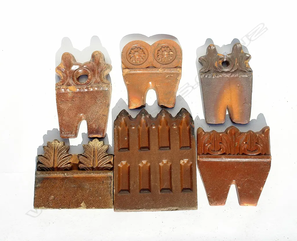 13 various salt glazed edging tiles Image 1++