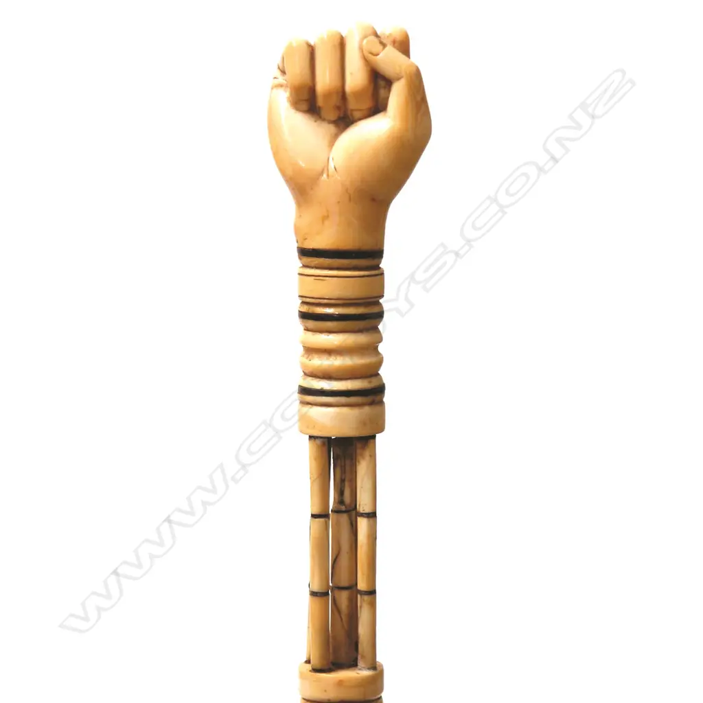 An impressive whalebone and marine ivory walking stick Image 1++