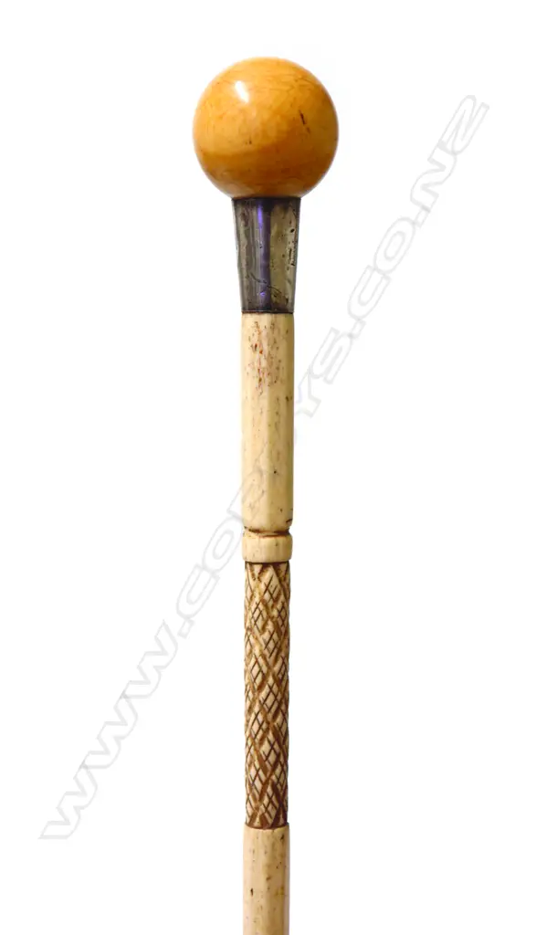 A whalebone and ivory walking cane Image 1++