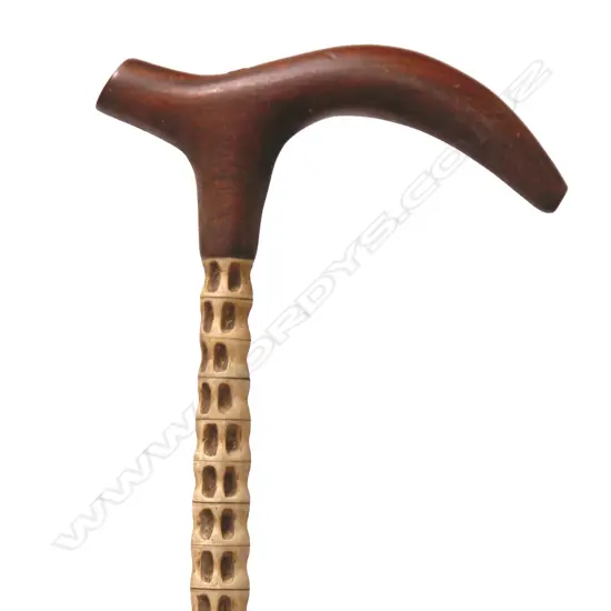 A shark or ray vertebrae walking stick