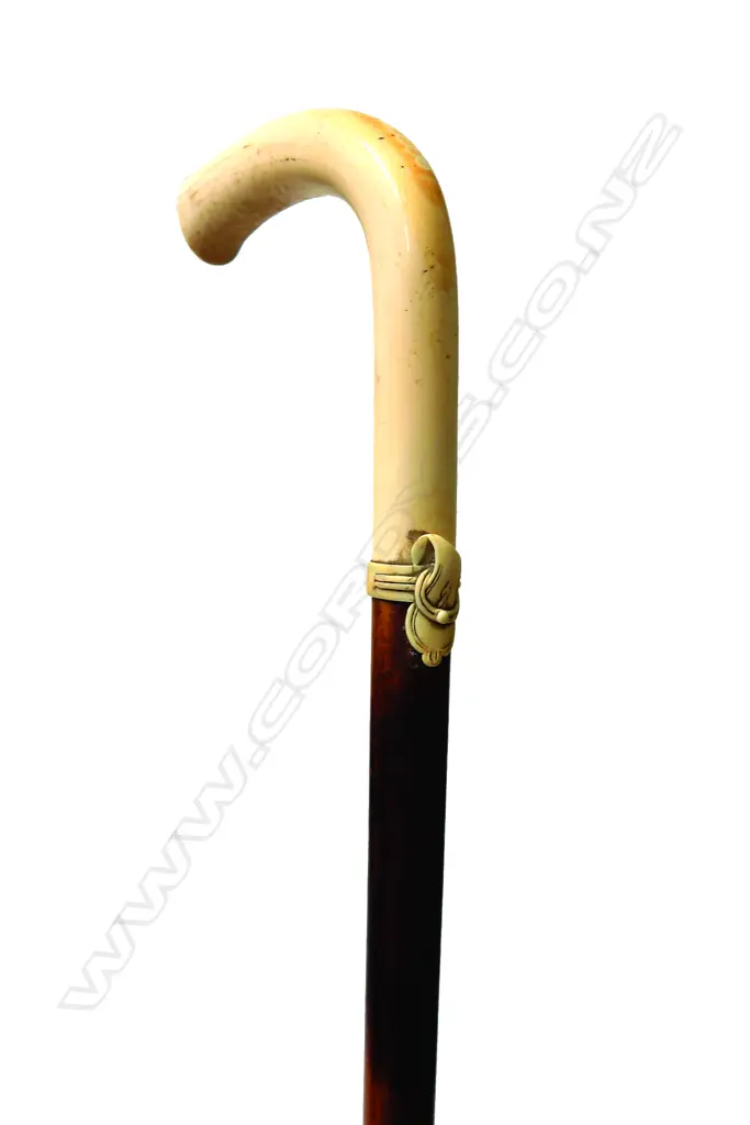 An ivory handled Malacca cane walking stick Image 1++