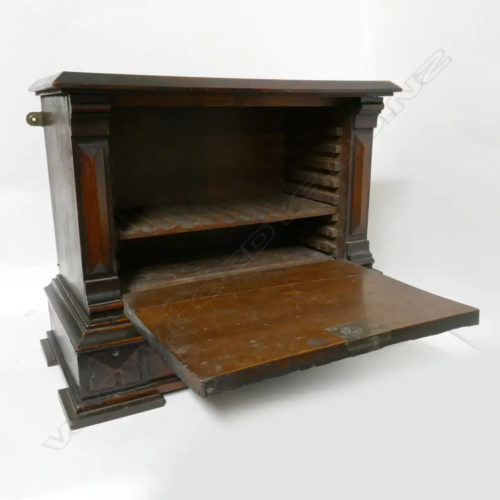 An Edwardian walnut smoker's cabinet Image 1++