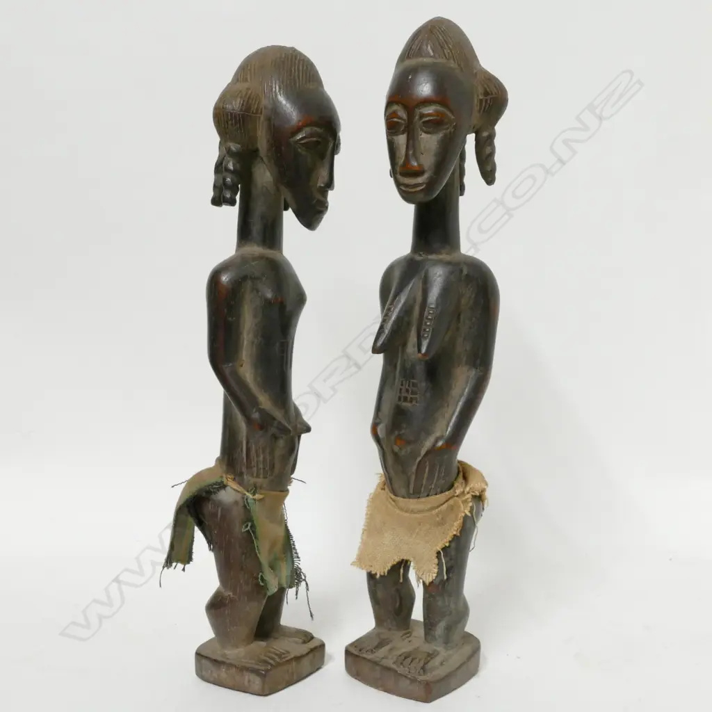 A pair of Baoulé (Ivory Coast) ancestor carvings Image 1++