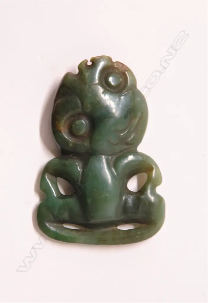 A pre-European Maori pounamu hei tiki Image 1++