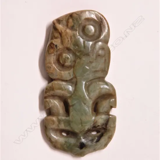 A pre-European Maori carved pounamu hei tiki